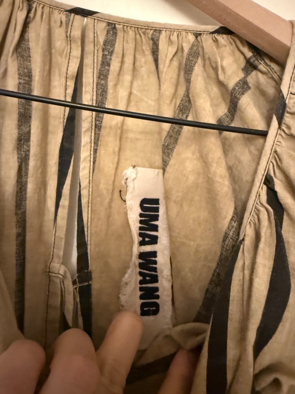 Uma Wang Striped Midi Shirt Dress with Tie Waist - Picture 9 of 9